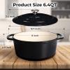 imageZulay Kitchen 6 Quart Enameled Cast Iron Dutch Oven with Lid  Premium Durability ampamp Oven Safe up to 500F  Heavy Duty Cookware Perfect for Bread Baking Stews Braising ampamp Roasting  RedOnyx Black