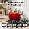 imageZulay Kitchen 6 Quart Enameled Cast Iron Dutch Oven with Lid  Premium Durability ampamp Oven Safe up to 500F  Heavy Duty Cookware Perfect for Bread Baking Stews Braising ampamp Roasting  RedFire Opal