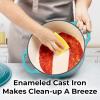 imageZulay Kitchen 6 Quart Enameled Cast Iron Dutch Oven with Lid  Premium Durability ampamp Oven Safe up to 500F  Heavy Duty Cookware Perfect for Bread Baking Stews Braising ampamp Roasting  RedTurquoise