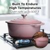 imageZulay Kitchen 6 Quart Enameled Cast Iron Dutch Oven with Lid  Premium Durability ampamp Oven Safe up to 500F  Heavy Duty Cookware Perfect for Bread Baking Stews Braising ampamp Roasting  RedPink