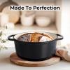 imageZulay Kitchen 6 Quart Enameled Cast Iron Dutch Oven with Lid  Premium Durability ampamp Oven Safe up to 500F  Heavy Duty Cookware Perfect for Bread Baking Stews Braising ampamp Roasting  RedOnyx Black