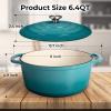 imageZulay Kitchen 6 Quart Enameled Cast Iron Dutch Oven with Lid  Premium Durability ampamp Oven Safe up to 500F  Heavy Duty Cookware Perfect for Bread Baking Stews Braising ampamp Roasting  RedTurquoise
