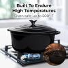 imageZulay Kitchen 6 Quart Enameled Cast Iron Dutch Oven with Lid  Premium Durability ampamp Oven Safe up to 500F  Heavy Duty Cookware Perfect for Bread Baking Stews Braising ampamp Roasting  RedOnyx Black