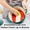 imageZulay Kitchen 6 Quart Enameled Cast Iron Dutch Oven with Lid  Premium Durability ampamp Oven Safe up to 500F  Heavy Duty Cookware Perfect for Bread Baking Stews Braising ampamp Roasting  RedEmerald