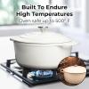 imageZulay Kitchen 6 Quart Enameled Cast Iron Dutch Oven with Lid  Premium Durability ampamp Oven Safe up to 500F  Heavy Duty Cookware Perfect for Bread Baking Stews Braising ampamp Roasting  RedPearl White
