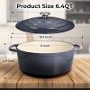 imageZulay Kitchen 6 Quart Enameled Cast Iron Dutch Oven with Lid  Premium Durability ampamp Oven Safe up to 500F  Heavy Duty Cookware Perfect for Bread Baking Stews Braising ampamp Roasting  RedGrey