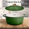 imageZulay Kitchen 6 Quart Enameled Cast Iron Dutch Oven with Lid  Premium Durability ampamp Oven Safe up to 500F  Heavy Duty Cookware Perfect for Bread Baking Stews Braising ampamp Roasting  RedGreen