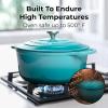imageZulay Kitchen 6 Quart Enameled Cast Iron Dutch Oven with Lid  Premium Durability ampamp Oven Safe up to 500F  Heavy Duty Cookware Perfect for Bread Baking Stews Braising ampamp Roasting  RedTurquoise