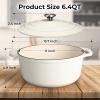 imageZulay Kitchen 6 Quart Enameled Cast Iron Dutch Oven with Lid  Premium Durability ampamp Oven Safe up to 500F  Heavy Duty Cookware Perfect for Bread Baking Stews Braising ampamp Roasting  RedPearl White