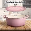 imageZulay Kitchen 6 Quart Enameled Cast Iron Dutch Oven with Lid  Premium Durability ampamp Oven Safe up to 500F  Heavy Duty Cookware Perfect for Bread Baking Stews Braising ampamp Roasting  RedPink