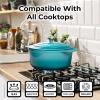imageZulay Kitchen 6 Quart Enameled Cast Iron Dutch Oven with Lid  Premium Durability ampamp Oven Safe up to 500F  Heavy Duty Cookware Perfect for Bread Baking Stews Braising ampamp Roasting  RedTurquoise
