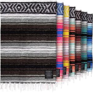 imageHydration Nation Authentic Large Handwoven Mexican Striped Throw Blanket  Soft Durable EcoFriendly  70quotx50quot  AzureBrown