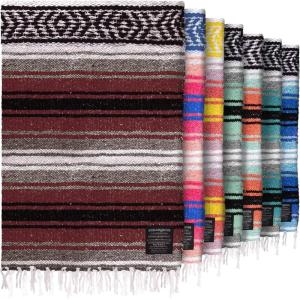 imageHydration Nation Authentic Large Handwoven Mexican Striped Throw Blanket  Soft Durable EcoFriendly  70quotx50quot  AzureCherry