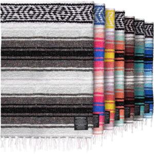 imageHydration Nation Authentic Large Handwoven Mexican Striped Throw Blanket  Soft Durable EcoFriendly  70quotx50quot  AzureGray