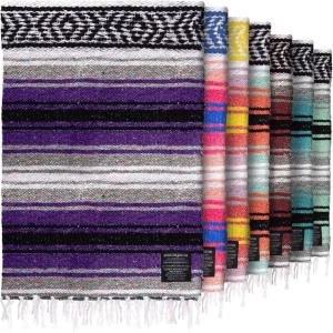 imageHydration Nation Authentic Large Handwoven Mexican Striped Throw Blanket  Soft Durable EcoFriendly  70quotx50quot  AzurePurple