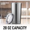 imageZulay 12 oz Insulated Coffee Mug with Lid  Stainless Steel Camping Mug Tumbler with Handle  Double Wall Vacuum Duracoated Insulated Mug For Travel Camping Office Outdoor SilverSilver