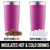imageZulay 12 oz Insulated Coffee Mug with Lid  Stainless Steel Camping Mug Tumbler with Handle  Double Wall Vacuum Duracoated Insulated Mug For Travel Camping Office Outdoor SilverRedPurple