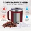 imageZulay 12 oz Insulated Coffee Mug with Lid  Stainless Steel Camping Mug Tumbler with Handle  Double Wall Vacuum Duracoated Insulated Mug For Travel Camping Office Outdoor SilverPlum