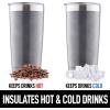 imageZulay 12 oz Insulated Coffee Mug with Lid  Stainless Steel Camping Mug Tumbler with Handle  Double Wall Vacuum Duracoated Insulated Mug For Travel Camping Office Outdoor SilverCharcoal Shimmer