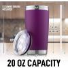imageZulay 12 oz Insulated Coffee Mug with Lid  Stainless Steel Camping Mug Tumbler with Handle  Double Wall Vacuum Duracoated Insulated Mug For Travel Camping Office Outdoor SilverPlum