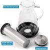 imageZulay Kitchen 1 Gallon Cold Brew Coffee Maker  Large Iced Tea ampamp Cold Brew Pitcher with ExtraThick Glass ampamp Stainless Steel Infuser  Cold Brew Coffee Maker with Airtight Lid ampamp Spout SilverSilver