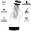 imageZulay Kitchen 1 Gallon Cold Brew Coffee Maker  Large Iced Tea ampamp Cold Brew Pitcher with ExtraThick Glass ampamp Stainless Steel Infuser  Cold Brew Coffee Maker with Airtight Lid ampamp Spout SilverSilver