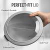 imageZulay Kitchen 12 Piece Plastic Mixing Bowls with LeakProof Lids Set  Microwave and Freezer Safe Kitchen Mixing Bowls for Preparing Serving and Storing  Large Nesting Bowls Blue OmbreGraphite Gray