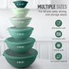 imageZulay Kitchen 12 Piece Plastic Mixing Bowls with LeakProof Lids Set  Microwave and Freezer Safe Kitchen Mixing Bowls for Preparing Serving and Storing  Large Nesting Bowls Blue OmbreTeal