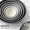 imageZulay Kitchen 12 Piece Plastic Mixing Bowls with LeakProof Lids Set  Microwave and Freezer Safe Kitchen Mixing Bowls for Preparing Serving and Storing  Large Nesting Bowls Blue OmbreGraphite Gray