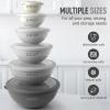 imageZulay Kitchen 12 Piece Plastic Mixing Bowls with LeakProof Lids Set  Microwave and Freezer Safe Kitchen Mixing Bowls for Preparing Serving and Storing  Large Nesting Bowls Blue OmbreGraphite Gray