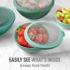imageZulay Kitchen 12 Piece Plastic Mixing Bowls with LeakProof Lids Set  Microwave and Freezer Safe Kitchen Mixing Bowls for Preparing Serving and Storing  Large Nesting Bowls Blue OmbreTeal
