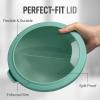 imageZulay Kitchen 12 Piece Plastic Mixing Bowls with LeakProof Lids Set  Microwave and Freezer Safe Kitchen Mixing Bowls for Preparing Serving and Storing  Large Nesting Bowls Blue OmbreTeal