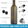 imageZulay Kitchen 17oz Olive Oil Dispenser Bottle  Glass Oil Cruet with Spout Funnel ampamp Pourers EasyPour Decanter for Kitchen Cooking and Serving GreenDark Brown