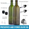 imageZulay Kitchen 17oz Olive Oil Dispenser Bottle  Glass Oil Cruet with Spout Funnel ampamp Pourers EasyPour Decanter for Kitchen Cooking and Serving GreenGreen  Brown