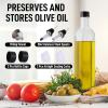 imageZulay Kitchen 17oz Olive Oil Dispenser Bottle  Glass Oil Cruet with Spout Funnel ampamp Pourers EasyPour Decanter for Kitchen Cooking and Serving GreenClear