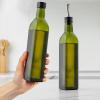 imageZulay Kitchen 17oz Olive Oil Dispenser Bottle  Glass Oil Cruet with Spout Funnel ampamp Pourers EasyPour Decanter for Kitchen Cooking and Serving GreenGreen