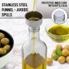 imageZulay Kitchen 17oz Olive Oil Dispenser Bottle  Glass Oil Cruet with Spout Funnel ampamp Pourers EasyPour Decanter for Kitchen Cooking and Serving GreenClear