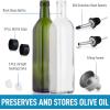 imageZulay Kitchen 17oz Olive Oil Dispenser Bottle  Glass Oil Cruet with Spout Funnel ampamp Pourers EasyPour Decanter for Kitchen Cooking and Serving GreenClear  Green