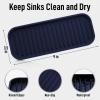 imageZulay Kitchen 9x35 Silicone Sponge Holder for Kitchen Sink  Flexible Multipurpose Soap Tray  Sink Organizer for Kitchen Bathroom Makeup Trinkets ampamp More GrayDark Blue
