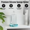 imageZulay Kitchen 9x35 Silicone Sponge Holder for Kitchen Sink  Flexible Multipurpose Soap Tray  Sink Organizer for Kitchen Bathroom Makeup Trinkets ampamp More GrayAqua Sky