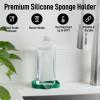 imageZulay Kitchen 9x35 Silicone Sponge Holder for Kitchen Sink  Flexible Multipurpose Soap Tray  Sink Organizer for Kitchen Bathroom Makeup Trinkets ampamp More GrayPine Green