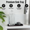 imageZulay Kitchen 9x35 Silicone Sponge Holder for Kitchen Sink  Flexible Multipurpose Soap Tray  Sink Organizer for Kitchen Bathroom Makeup Trinkets ampamp More GrayChocolate