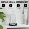 imageZulay Kitchen 9x35 Silicone Sponge Holder for Kitchen Sink  Flexible Multipurpose Soap Tray  Sink Organizer for Kitchen Bathroom Makeup Trinkets ampamp More GrayBlack