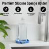 imageZulay Kitchen 9x35 Silicone Sponge Holder for Kitchen Sink  Flexible Multipurpose Soap Tray  Sink Organizer for Kitchen Bathroom Makeup Trinkets ampamp More GrayProvence Blue