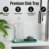 imageZulay Kitchen 9x35 Silicone Sponge Holder for Kitchen Sink  Flexible Multipurpose Soap Tray  Sink Organizer for Kitchen Bathroom Makeup Trinkets ampamp More GrayPine Green
