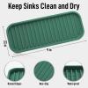 imageZulay Kitchen 9x35 Silicone Sponge Holder for Kitchen Sink  Flexible Multipurpose Soap Tray  Sink Organizer for Kitchen Bathroom Makeup Trinkets ampamp More GrayPine Green