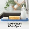 imageZulay Kitchen 9x35 Silicone Sponge Holder for Kitchen Sink  Flexible Multipurpose Soap Tray  Sink Organizer for Kitchen Bathroom Makeup Trinkets ampamp More GrayProvence Blue