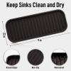 imageZulay Kitchen 9x35 Silicone Sponge Holder for Kitchen Sink  Flexible Multipurpose Soap Tray  Sink Organizer for Kitchen Bathroom Makeup Trinkets ampamp More GrayChocolate