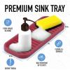 imageZulay Kitchen 9x35 Silicone Sponge Holder for Kitchen Sink  Flexible Multipurpose Soap Tray  Sink Organizer for Kitchen Bathroom Makeup Trinkets ampamp More GrayWine Red