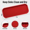 imageZulay Kitchen 9x35 Silicone Sponge Holder for Kitchen Sink  Flexible Multipurpose Soap Tray  Sink Organizer for Kitchen Bathroom Makeup Trinkets ampamp More GrayRed